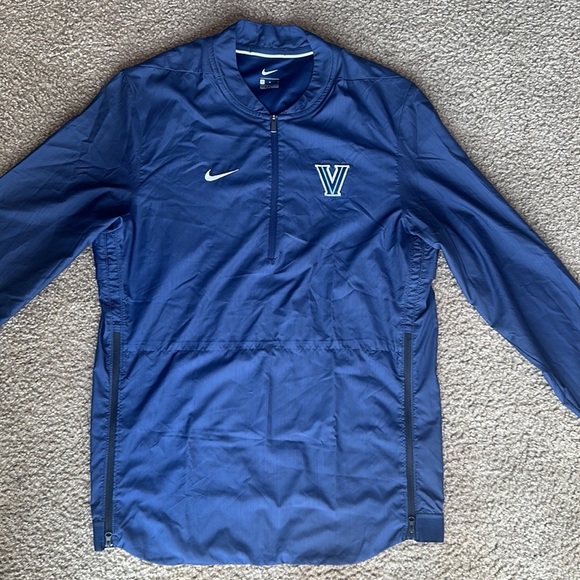 Nike Blue Windbreaker Jacket with Mock Neck (Unisex) - Picture 2 of 9